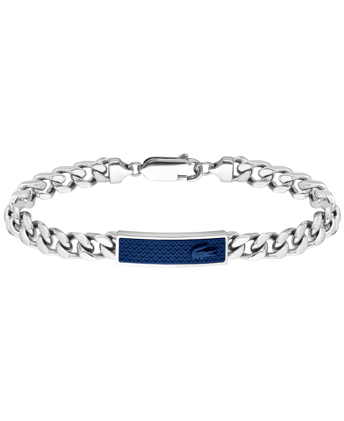 Lacoste Men's Stainless Steel Curb Chain Bracelet In Silver