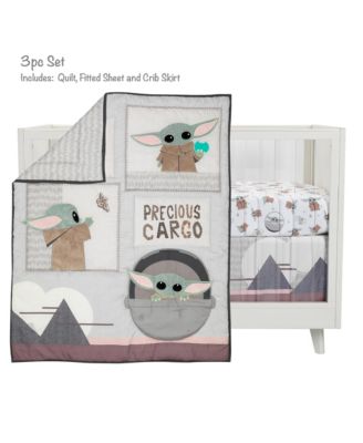 Star Wars The Child Baby Yoda Nursery 3-Piece Baby Crib Bedding Set