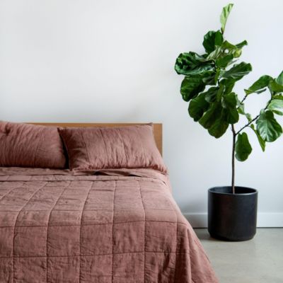 French Linen 3pc Quilt and Sham Set - Full/Queen