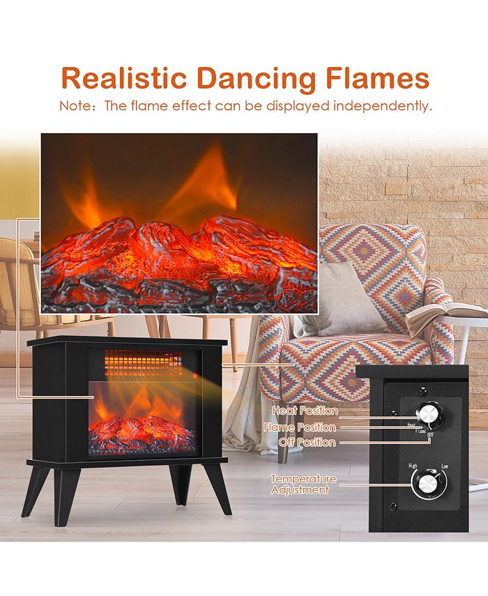 Costway 14" Portable Electric Fireplace Heater Mini Freestanding