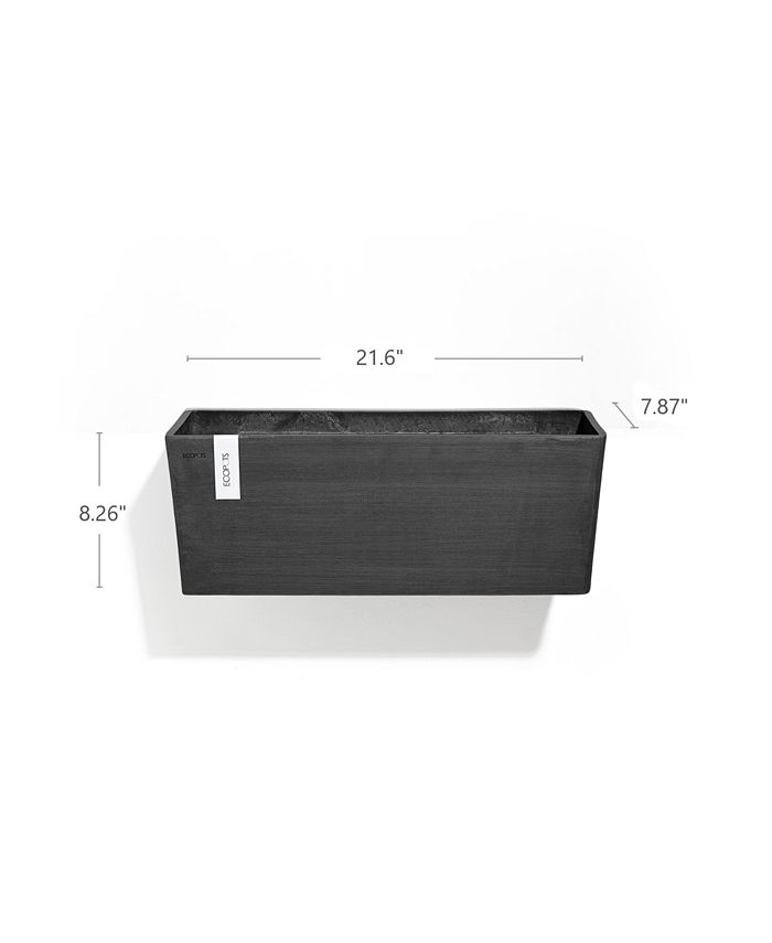 ECOPOTS Plastic Rectangle Hanging Bruges Wall Planter, Dark Grey, 21.5" Macy's