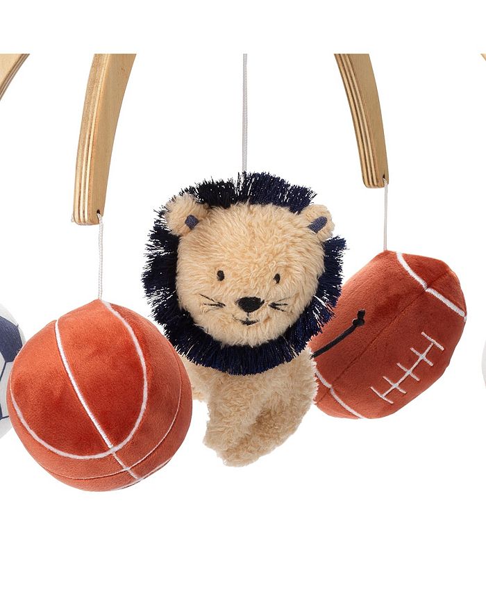 Lambs & Ivy Hall of Fame Lion/Sports Balls Musical Baby Crib Mobile