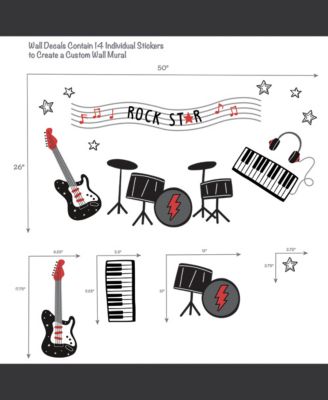 Rock Star Musical Instruments Wall Decals/Stickers