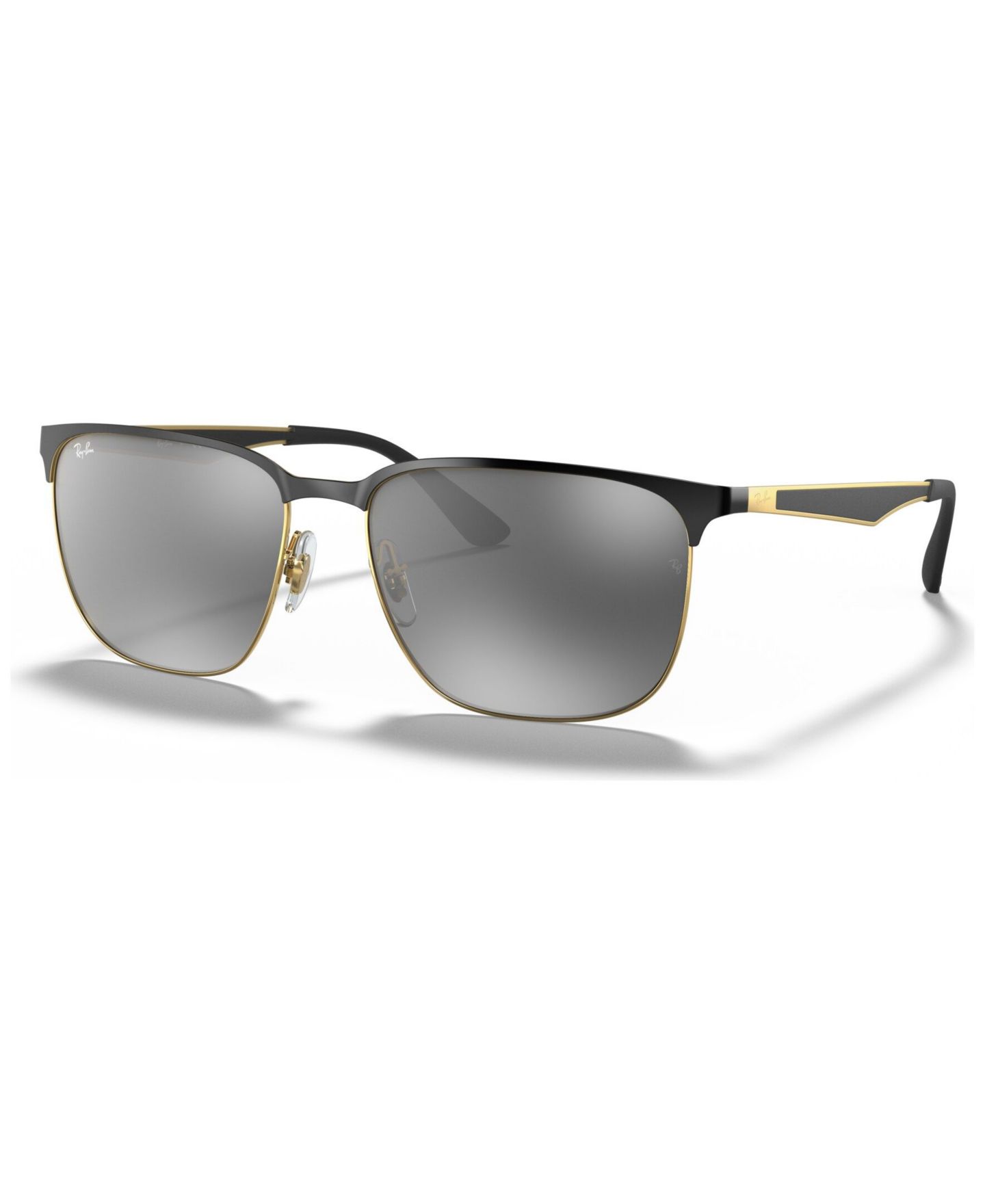 Женские солнцезащитные очки Ray-Ban Sunglasses, RB3569, цвет: Золотой чёрный / Серый серебряный градиентный — фото 1