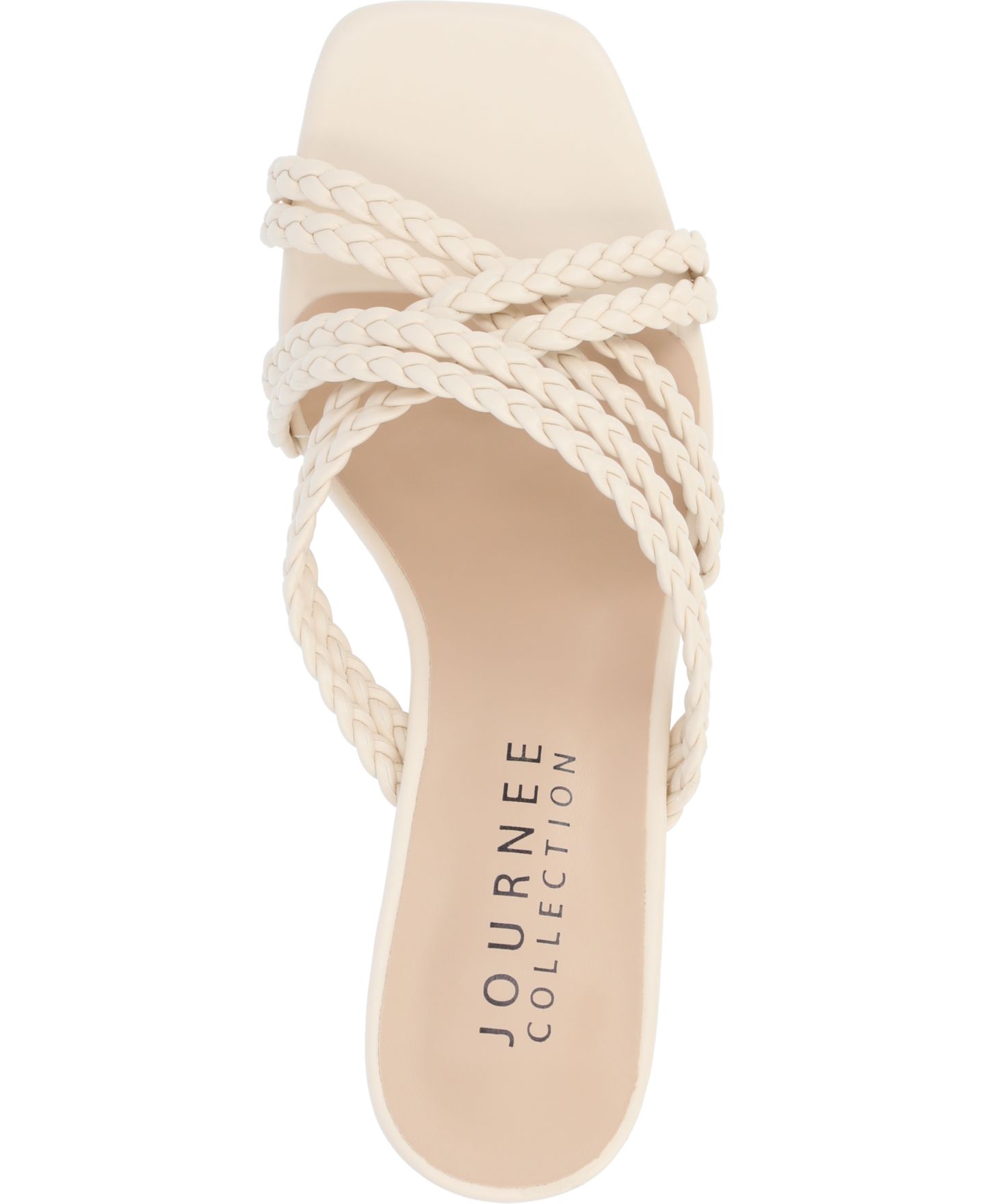 Женские сандалии Journee Collection Baylen Strappy Braided Wedge, цвет: Бежевый — фото 4