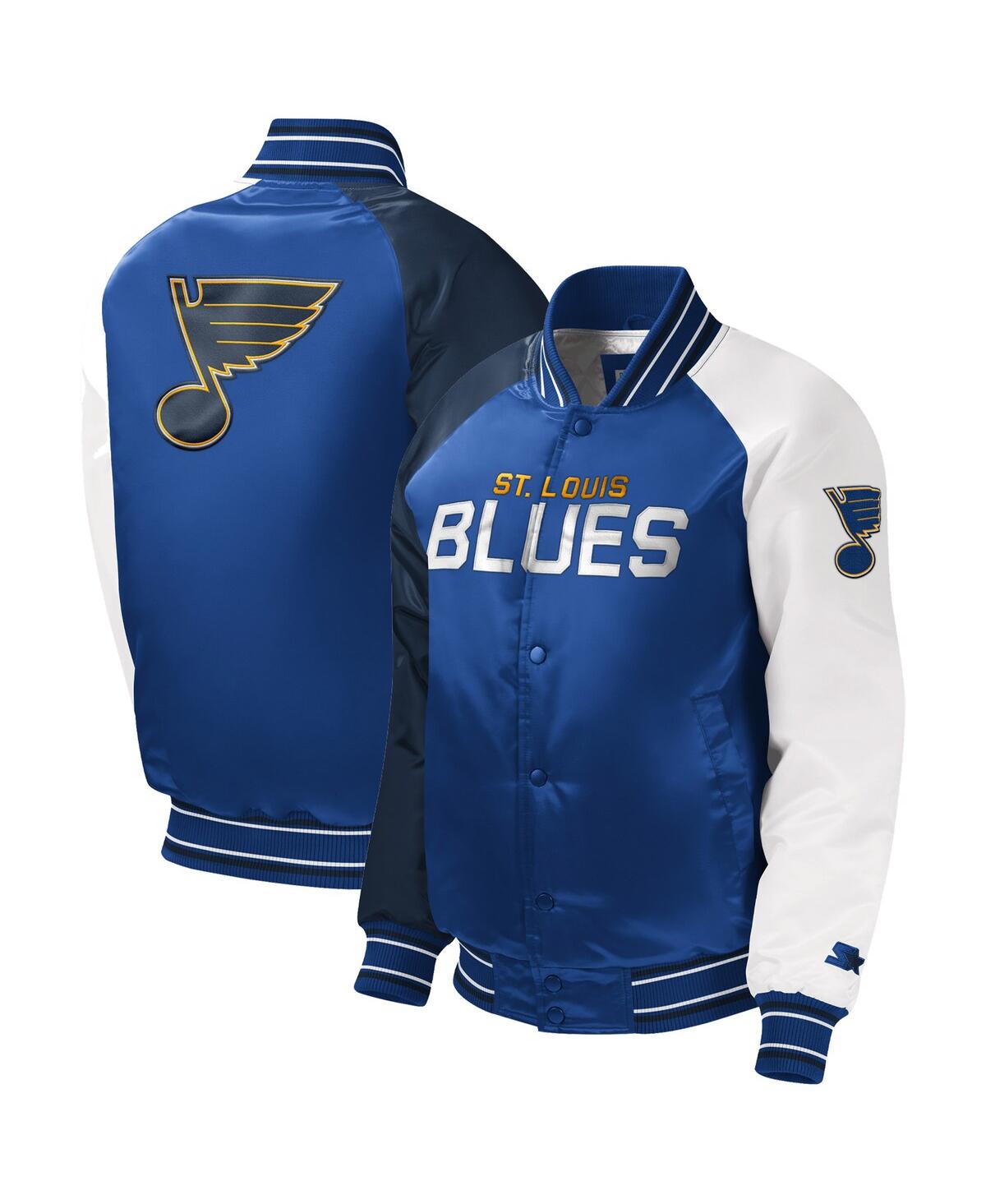 Starter Kids' Big Boys And Girls  Blue St. Louis Blues Raglan Full-snap Varsity Jacket