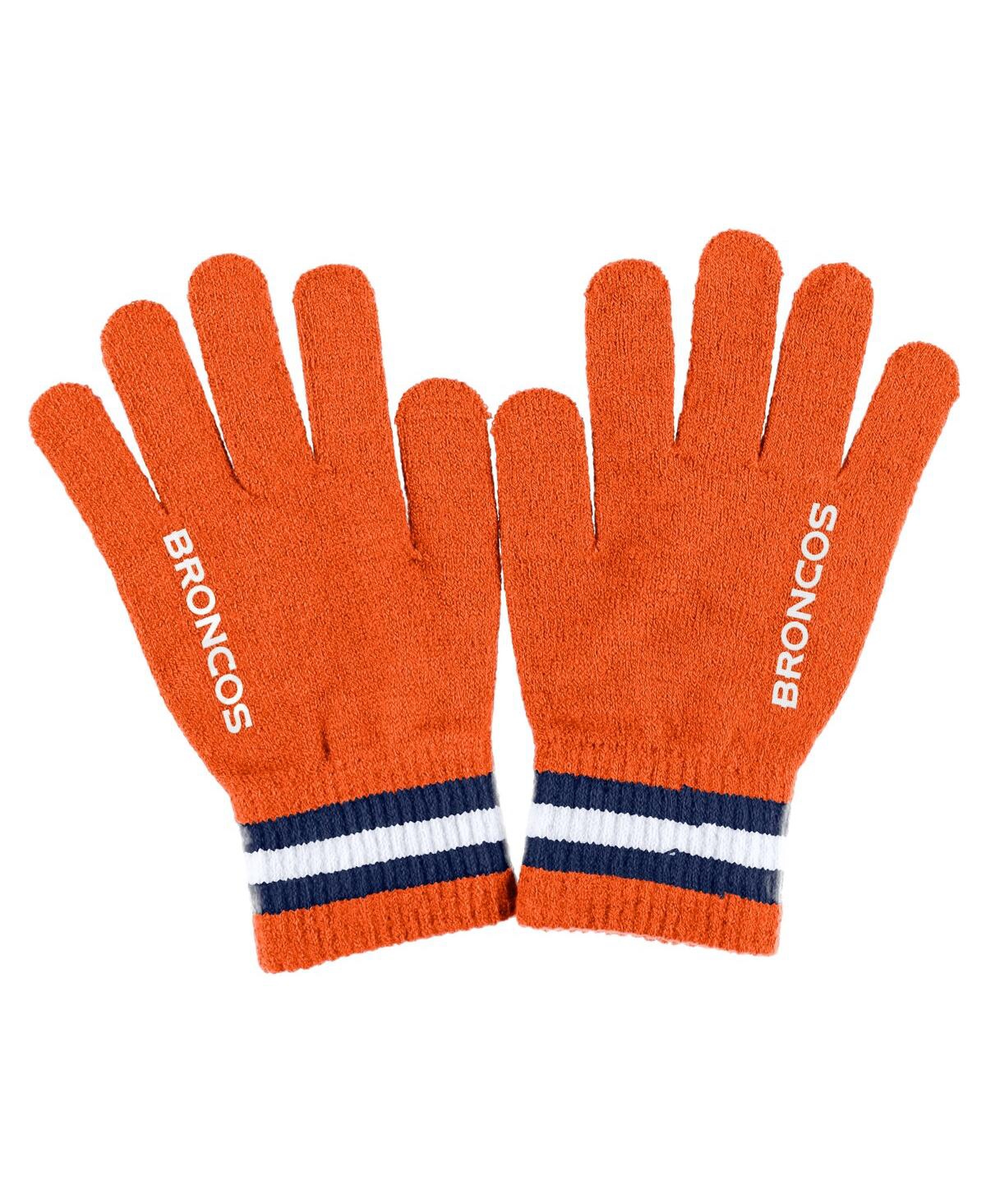 Shop Wear By Erin Andrews Women's  Denver Broncos Scarf And Glove Set In Orange