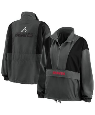 Women's Charcoal Atlanta Braves Packable Half-Zip Jacket