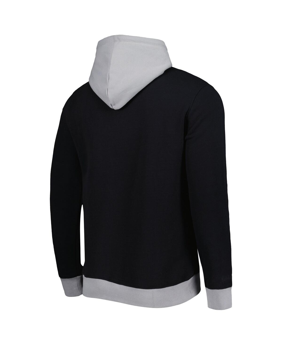 Mitchell & Ness Men's  Black, Silver Las Vegas Raiders Big And Tall Big Face Pullover Hoodie In Black