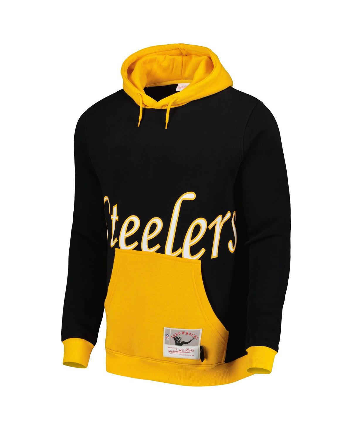 Mitchell & Ness Men's  Black Pittsburgh Steelers Big Face 5.0 Pullover Hoodie In Black