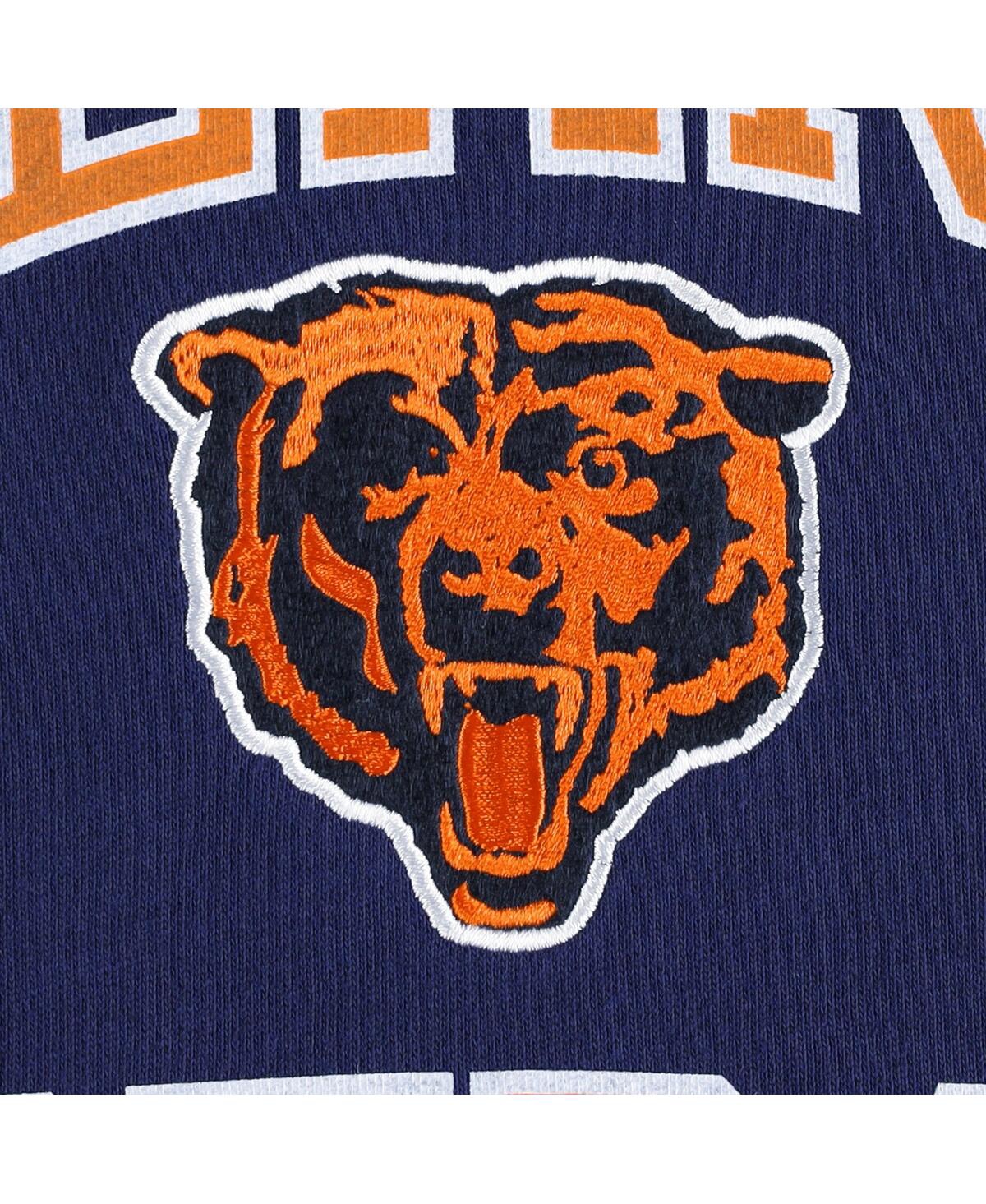 Mitchell & Ness Men's  Navy Chicago Bears Washed Short Sleeve Pullover Hoodie In Navy