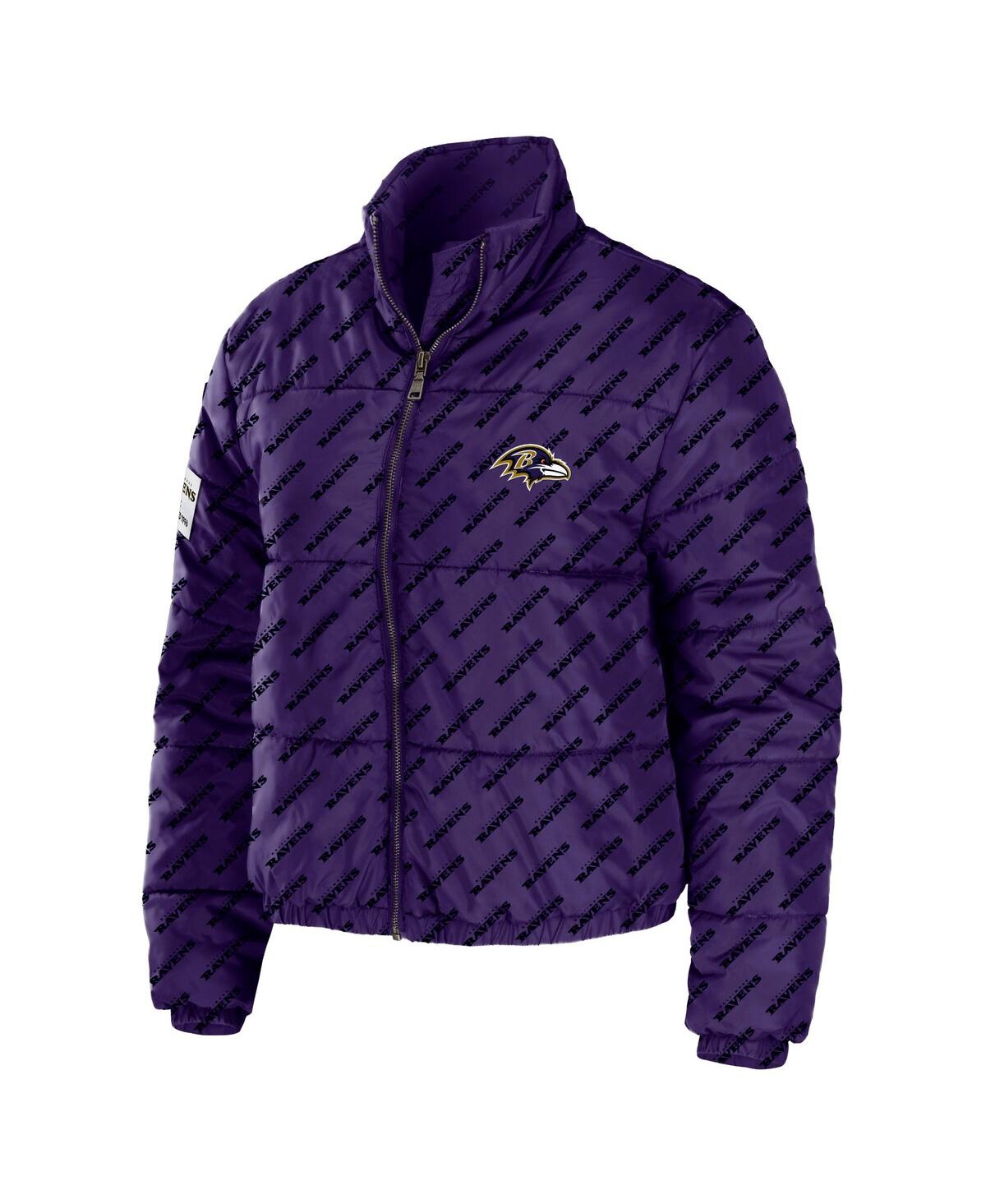 Wear By Erin Andrews Purple Baltimore Ravens Puffer Full-zip Jacket In Purple