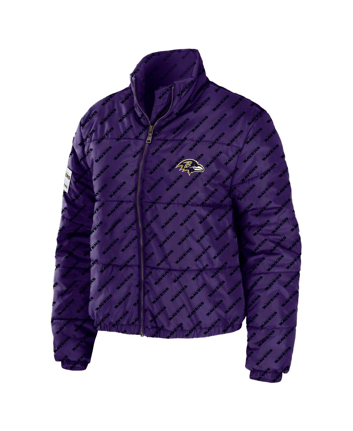 Shop Wear By Erin Andrews Women's  Purple Baltimore Ravens Puffer Full-zip Jacket