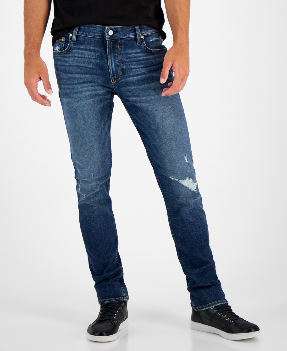 Guess Men's Destroyed Slim Tapered Fit Jeans In Calabasas Wash