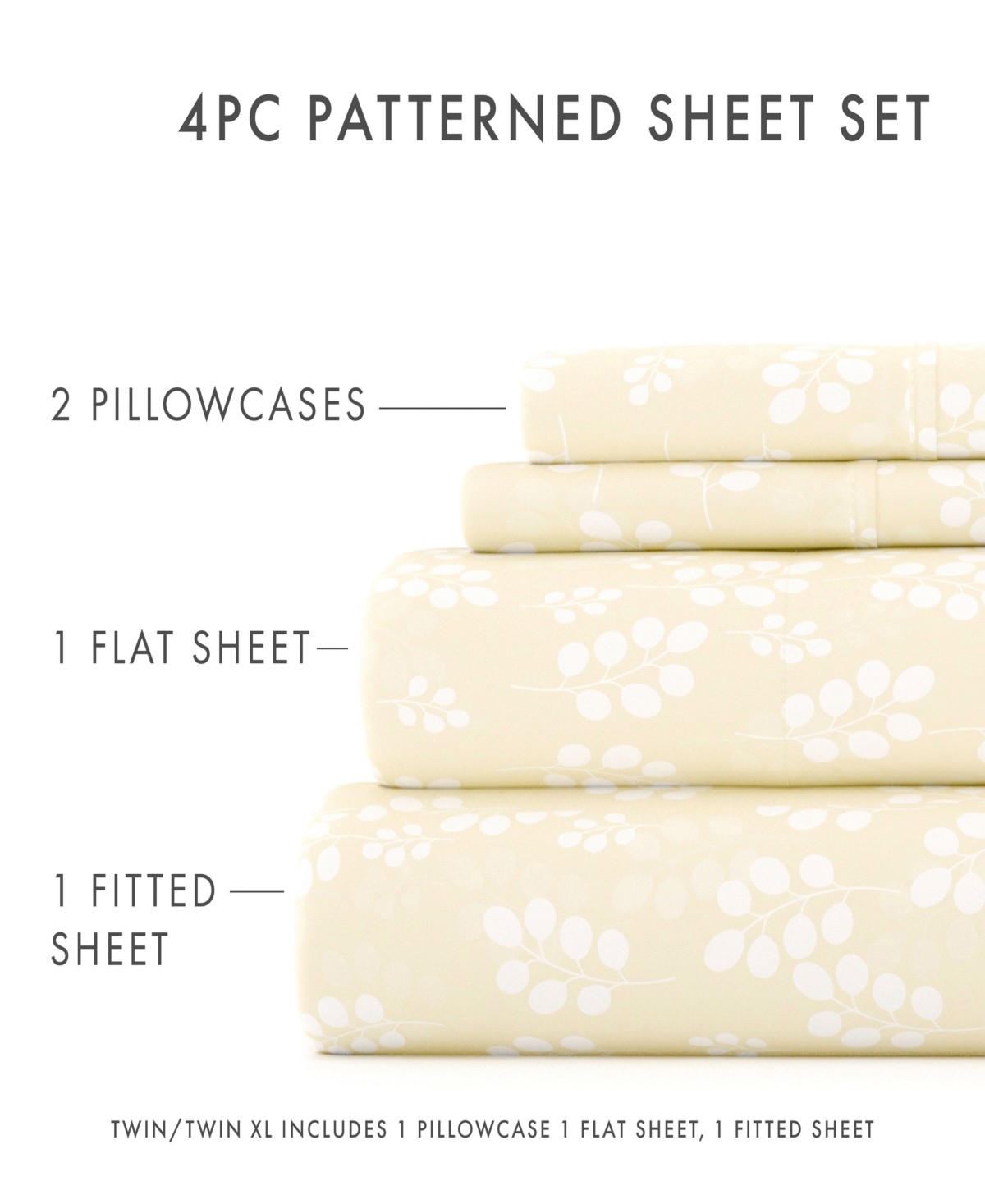 The Timeless Classics by Home Collection Premium Ultra Soft Pattern 4 Piece Bed Sheet Set -
