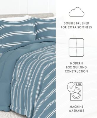Ultra Soft Stripe Reversible 3- Pc. Comforter Set, Queen