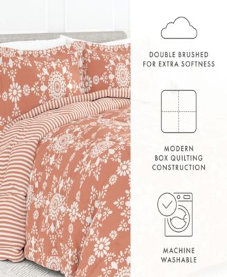 Ultra Soft Daisy Medallion Reversible 3- Pc. Comforter Set, King
