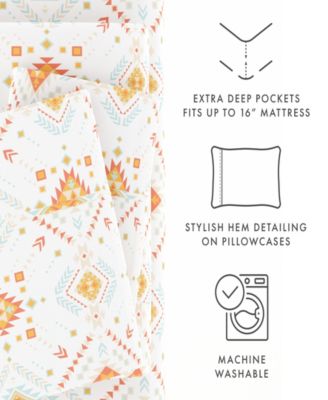 ienjoy Home The Boho & Beyond Premium Ultra Soft Pattern 4-Pc. Sheet Set, California King