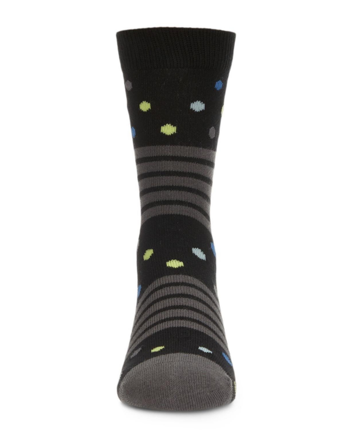 MeMoi Boys Stripe Dot Combo Cotton Blend Crew Socks