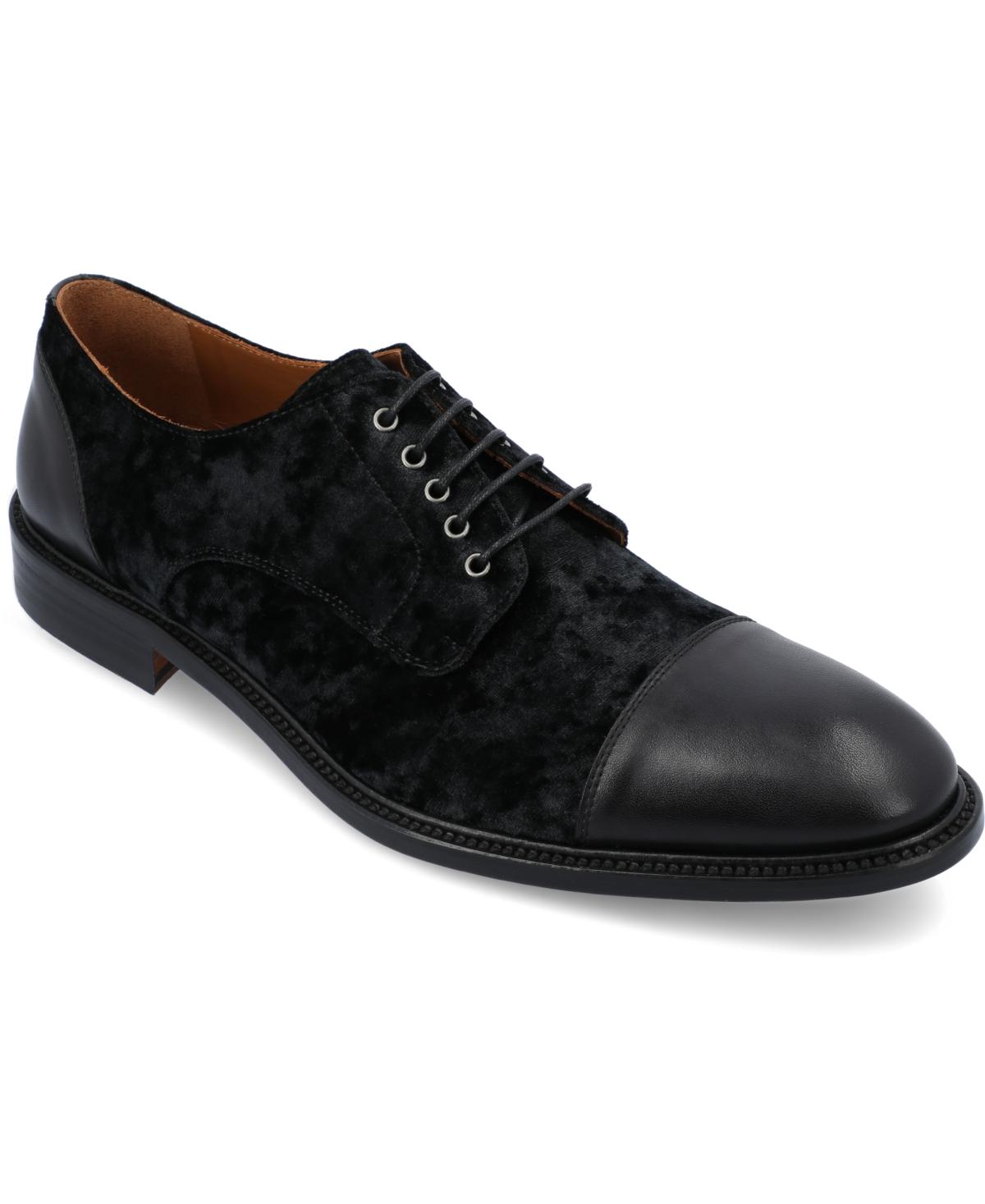 Taft Men's Jack Handcrafted Leather, Velvet And Wool Dress Shoes In Black Velour