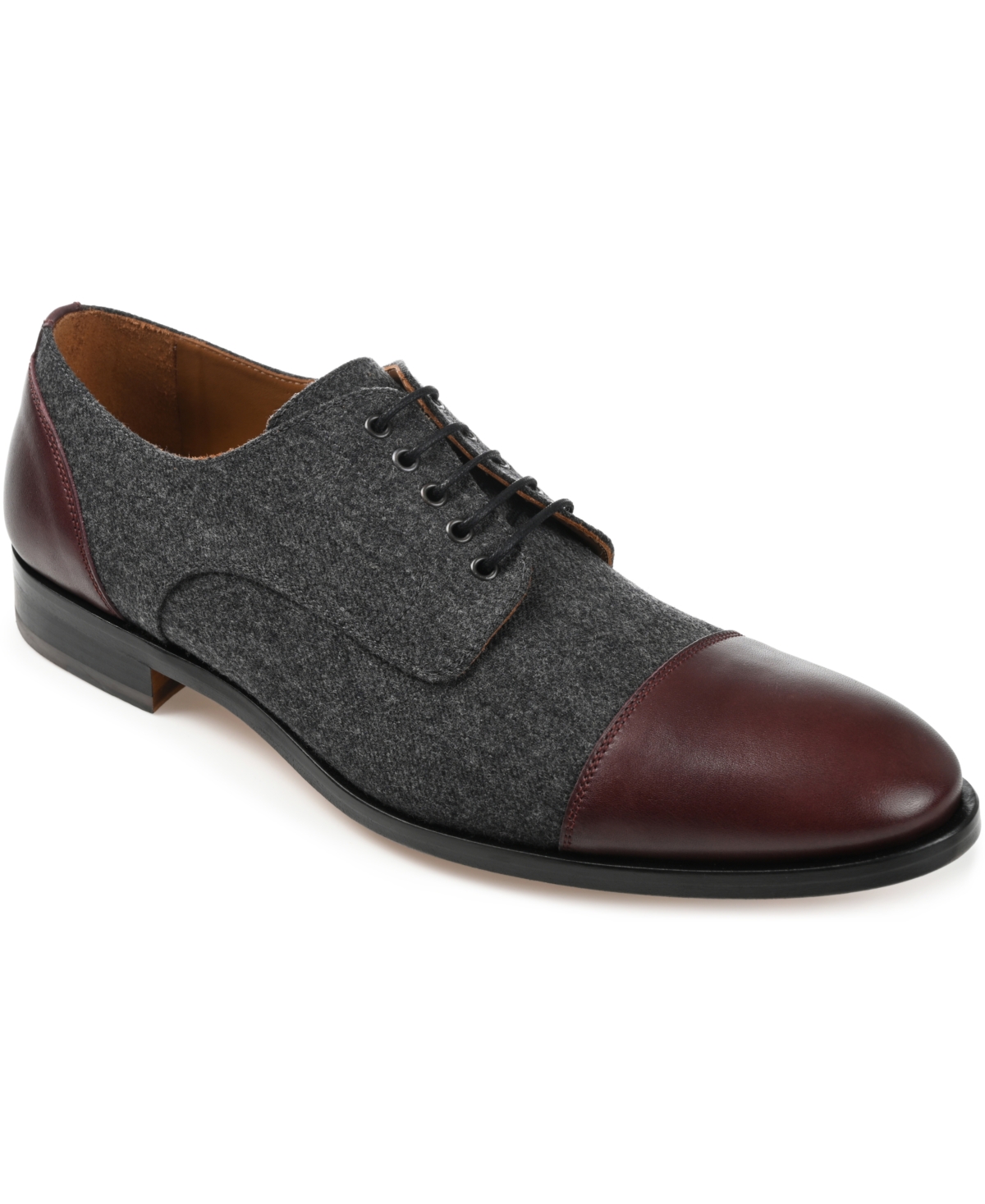 Taft Men's Jack Handcrafted Leather, Velvet And Wool Dress Shoes In Gray,oxblood