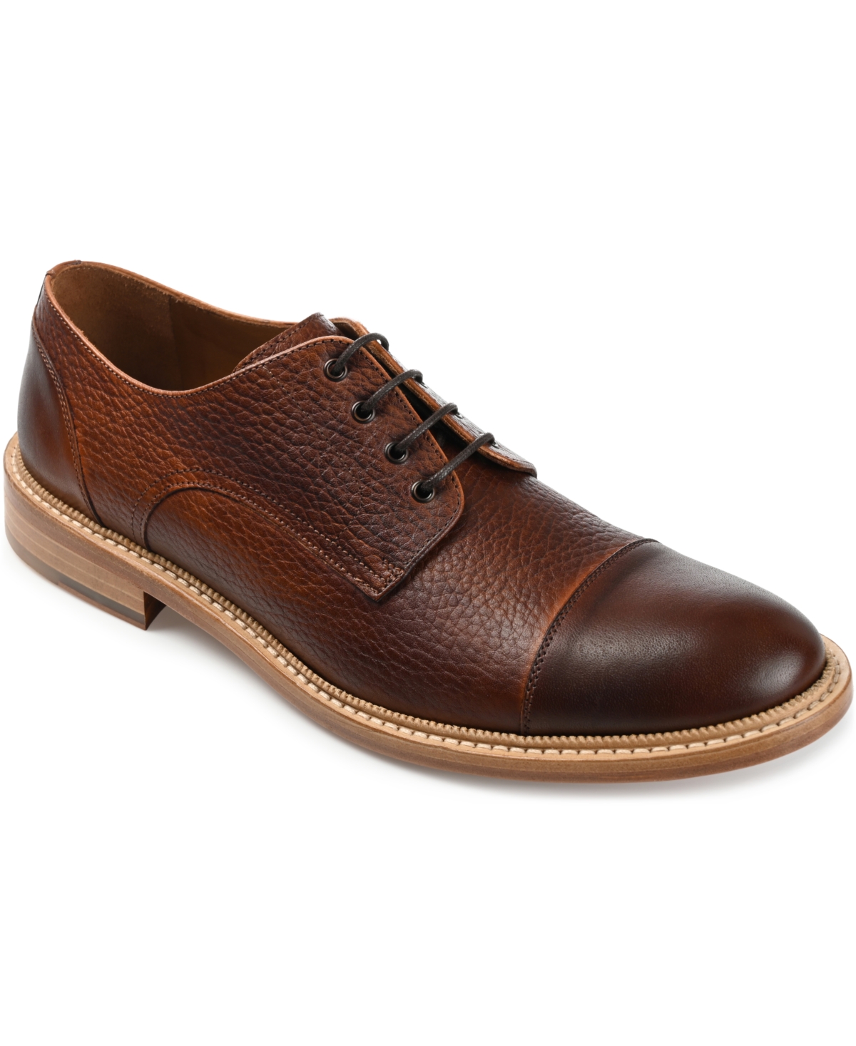 Shop Taft Men's Rome Full-grain Leather Cap Toe Dress Shoes In Brown