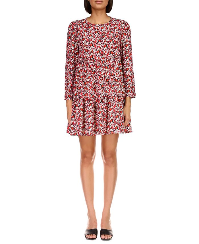 Sanctuary Women s Floral Print Long Sleeve Tiered Dress Macy s
