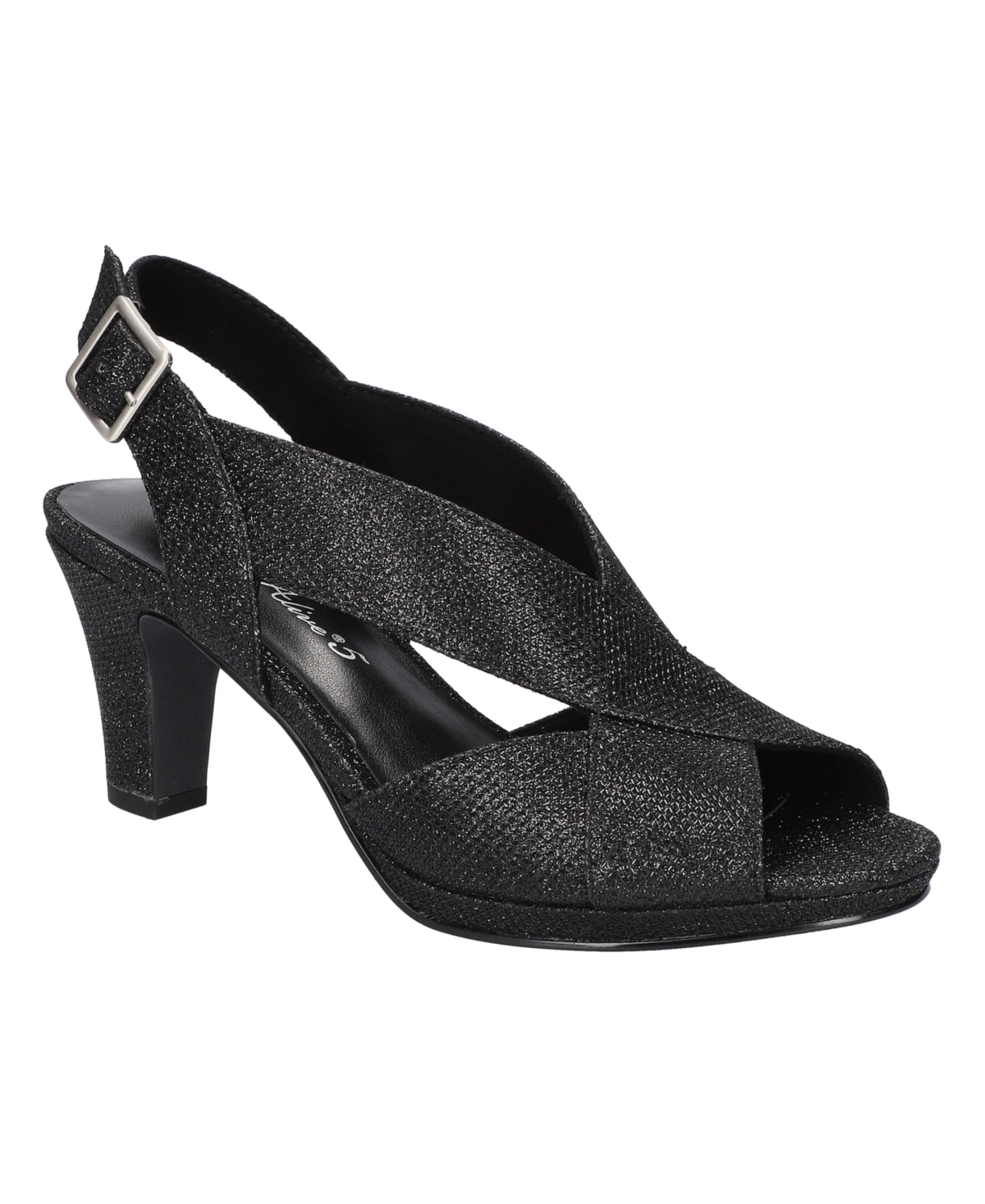 Easy Street Women's Christy Dress Sandals In Black Glitter