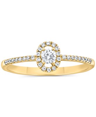 Diamond Halo Engagement Ring (1/4 ct. t.w.) in 14k White, Yellow or Rose Gold