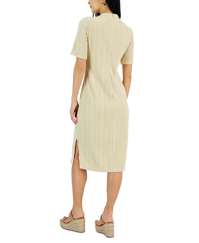 INC International Concepts Women's Side Ruched Midi Dress Turq Aqua Blue Size 8