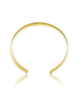 14K Gold Plated with Cubic Zirconias Cuff Bracelet