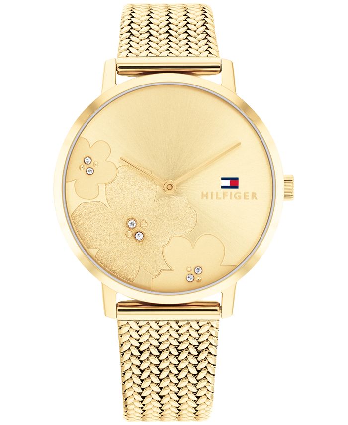 Tommy hilfiger gold mesh watch outlet