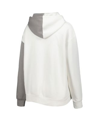 Women's Gray, White Purdue Boilermakers Split Pullover Hoodie