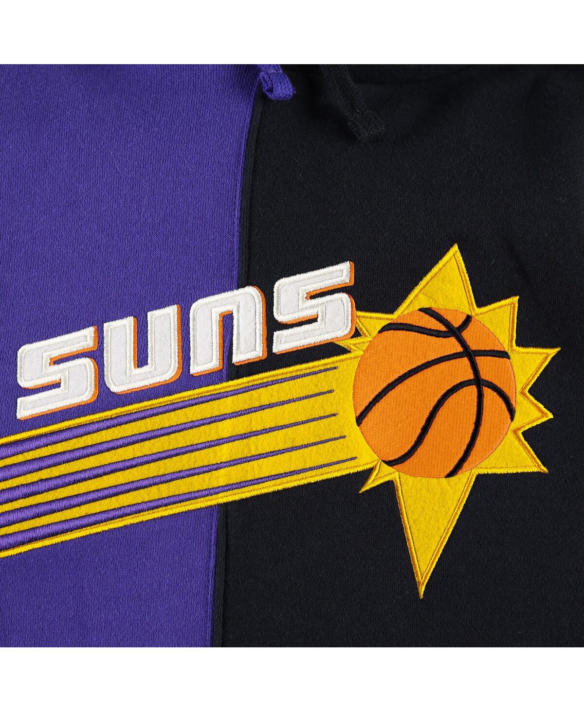 Shop Mitchell & Ness Men's  Purple, Black Phoenix Suns Hardwood Classics Split Pullover Hoodie In Purple,black