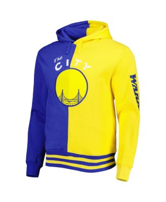 Men's Royal, Gold Golden State Warriors Hardwood Classics Split Pullover Hoodie