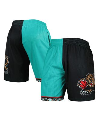 Men's Turquoise, Black Vancouver Grizzlies Hardwood Classics 1998 Split Swingman Shorts