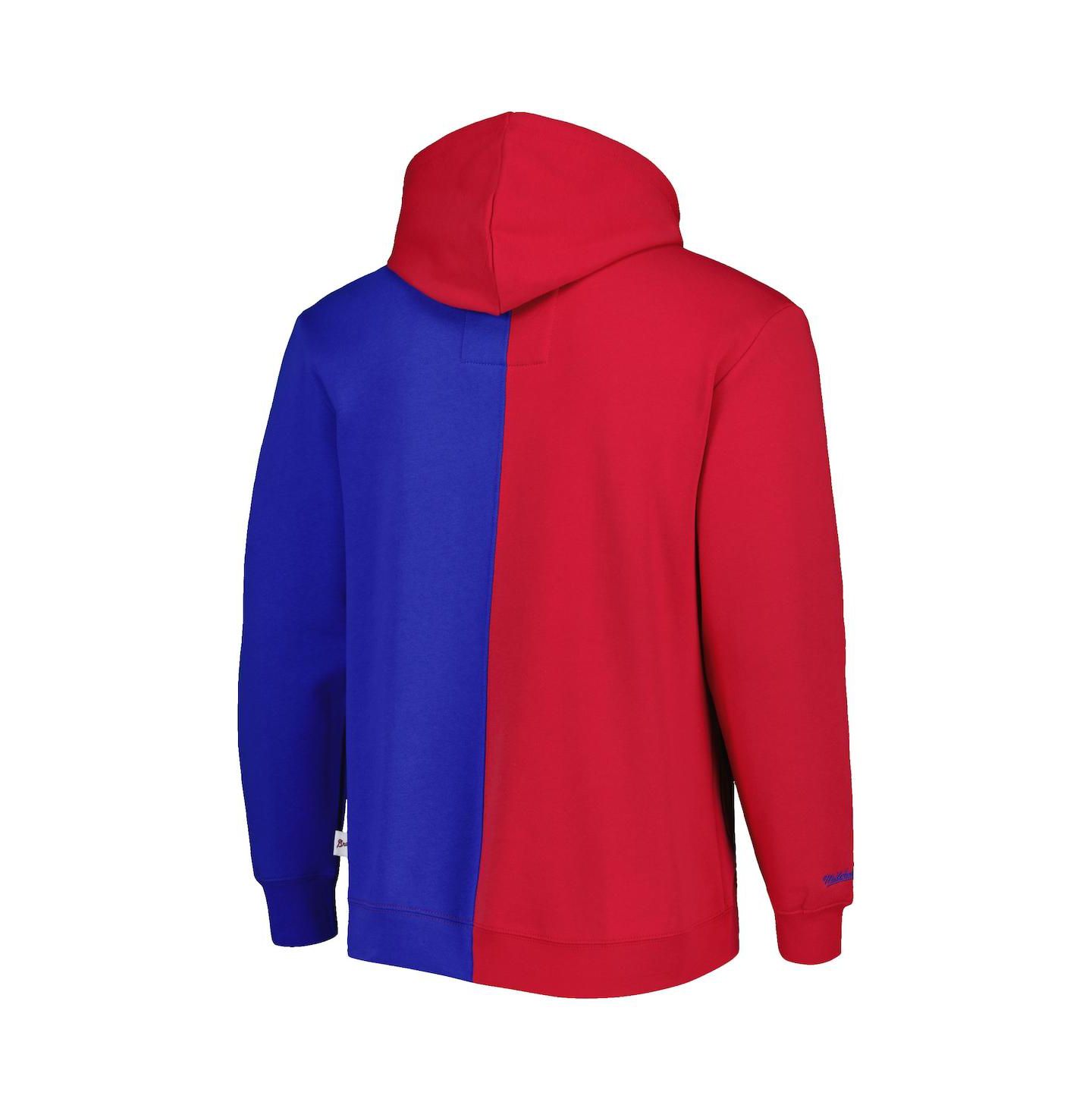Мужское худи Mitchell & Ness Red, Royal Atlanta Braves Fleece Full-Zip — фото 2