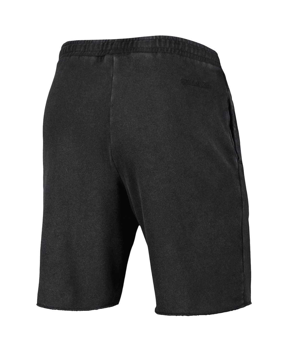 Mitchell & Ness Men's  Black Golden State Warriors French Terry Tonal Fleece Shorts In Black