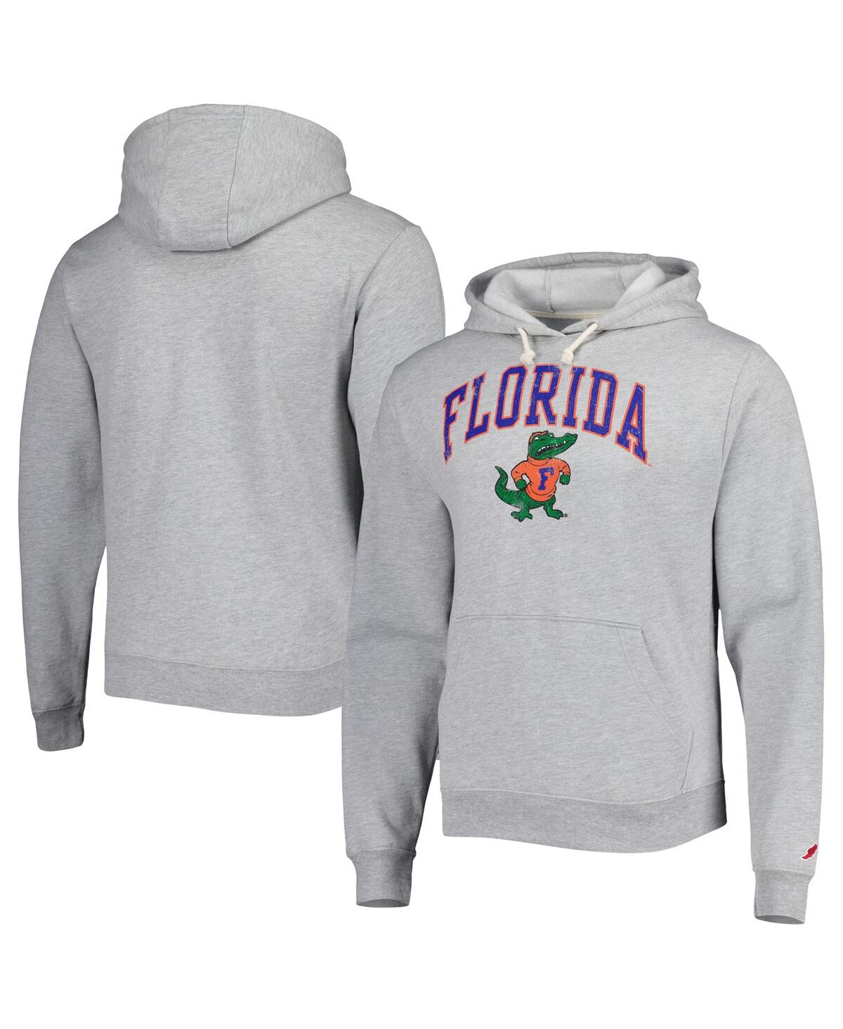 Shop League Collegiate Wear Men's  Heather Gray Florida Gators Arch Essential Fleece Pullover Hoodie