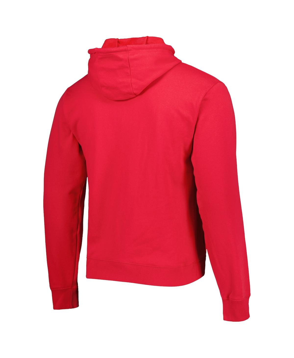 LEAGUE COLLEGIATE WEAR MEN'S LEAGUE COLLEGIATE WEAR SCARLET NEBRASKA HUSKERS ARCH ESSENTIAL FLEECE PULLOVER HOODIE 