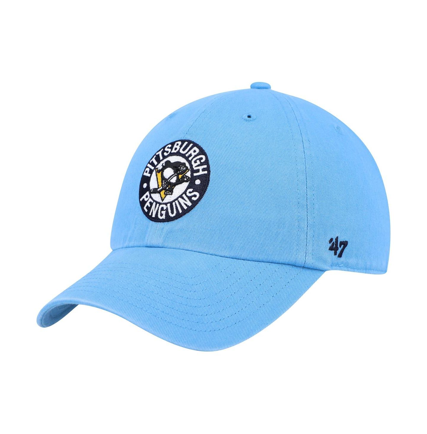 Мужская кепка '47 Brand Light Blue Pittsburgh Penguins Clean Up Adjustable Hat — фото 5