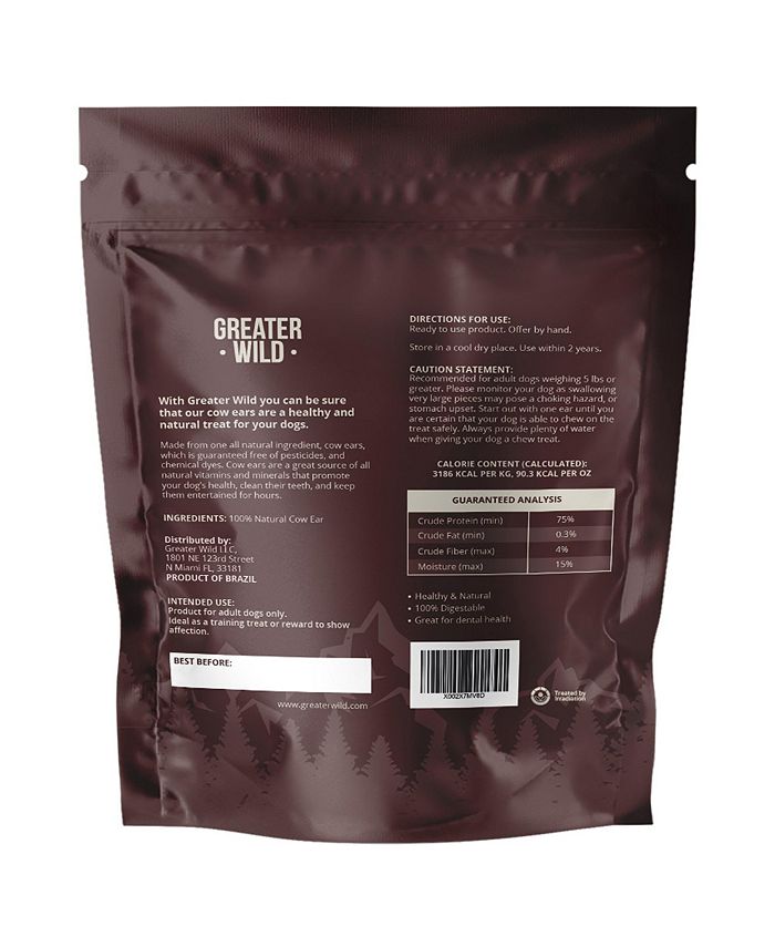 Greater Wild Cow Ears for Dogs, SingleIngredient Natural Treats 25