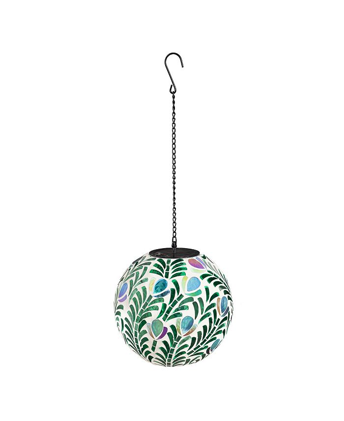 Evergreen 8" Solar Hanging Mosaic Gazing Ball, Peacock Macy's