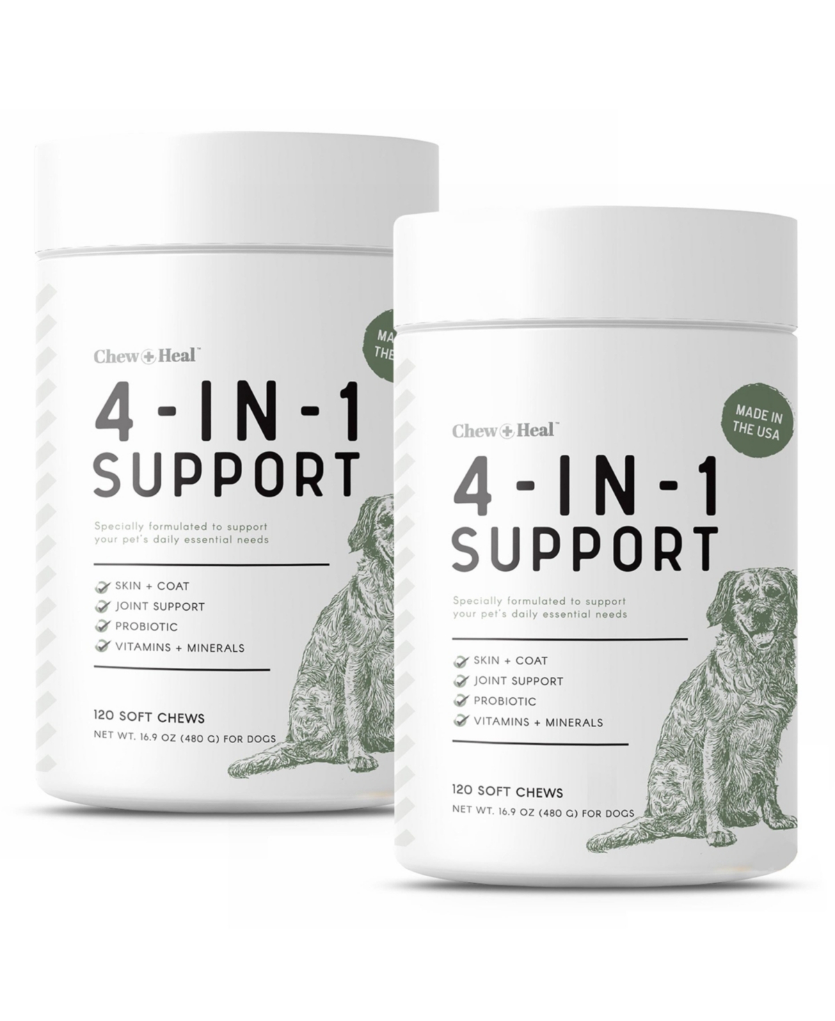 4-in-1 Support Multivitamin Supplement for Dogs - 240 Delicious Chews