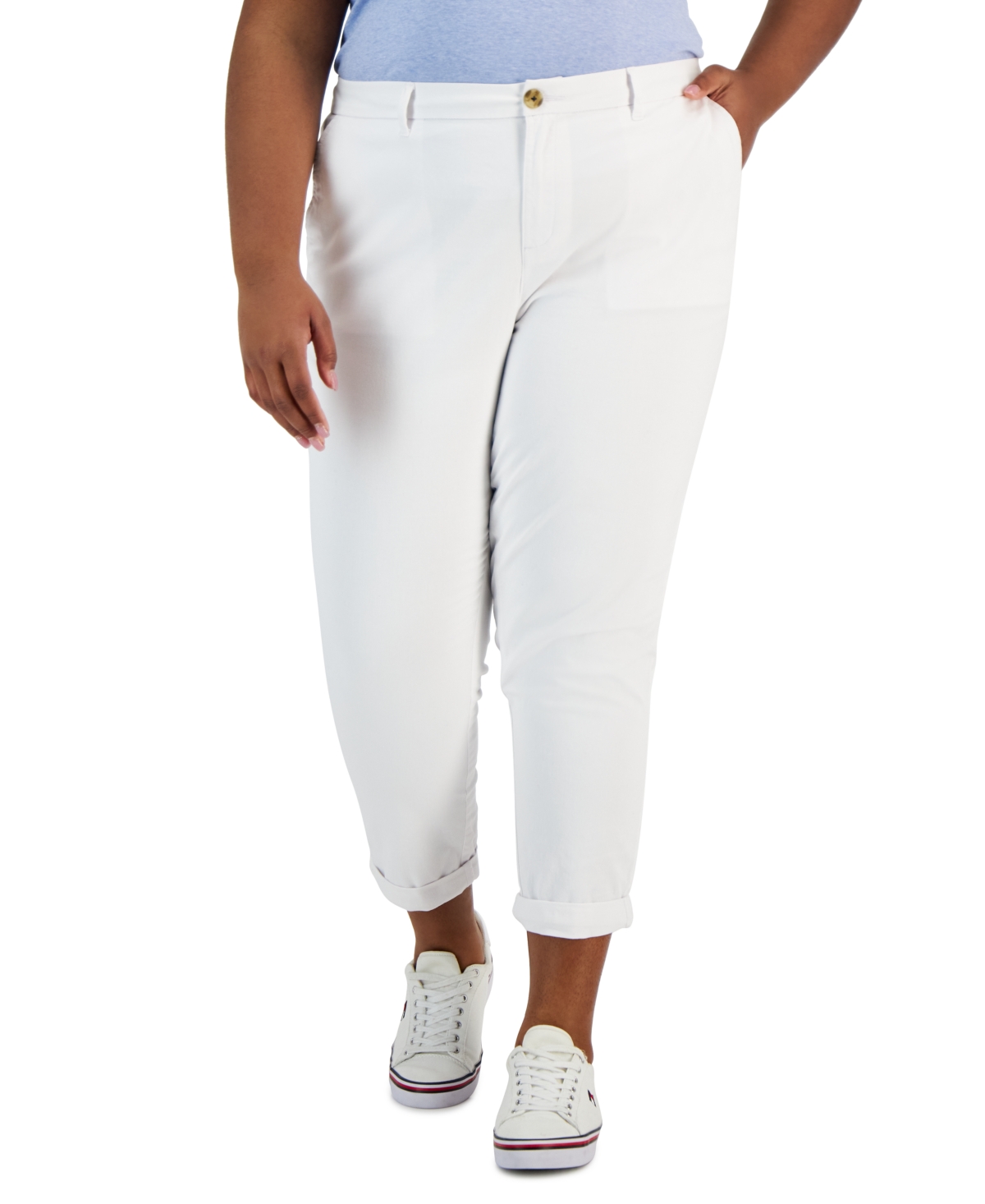 Tommy Hilfiger Th Flex Plus Size Hampton Chino Pants In White | ModeSens