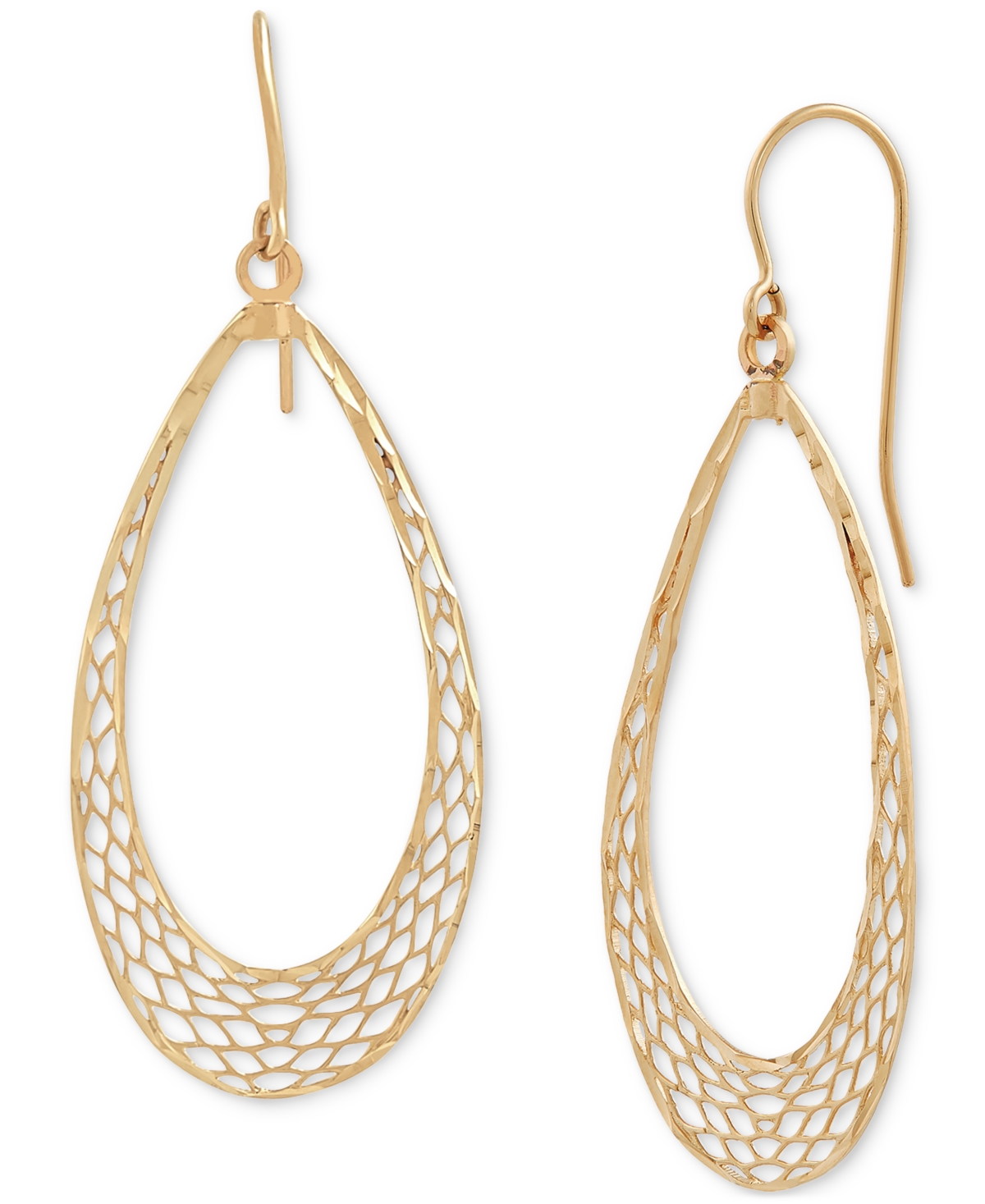 Graduated Openwork Teardrop Drop Earrings in 10k Gold, Created for Macy's - 10K Yellow Gold