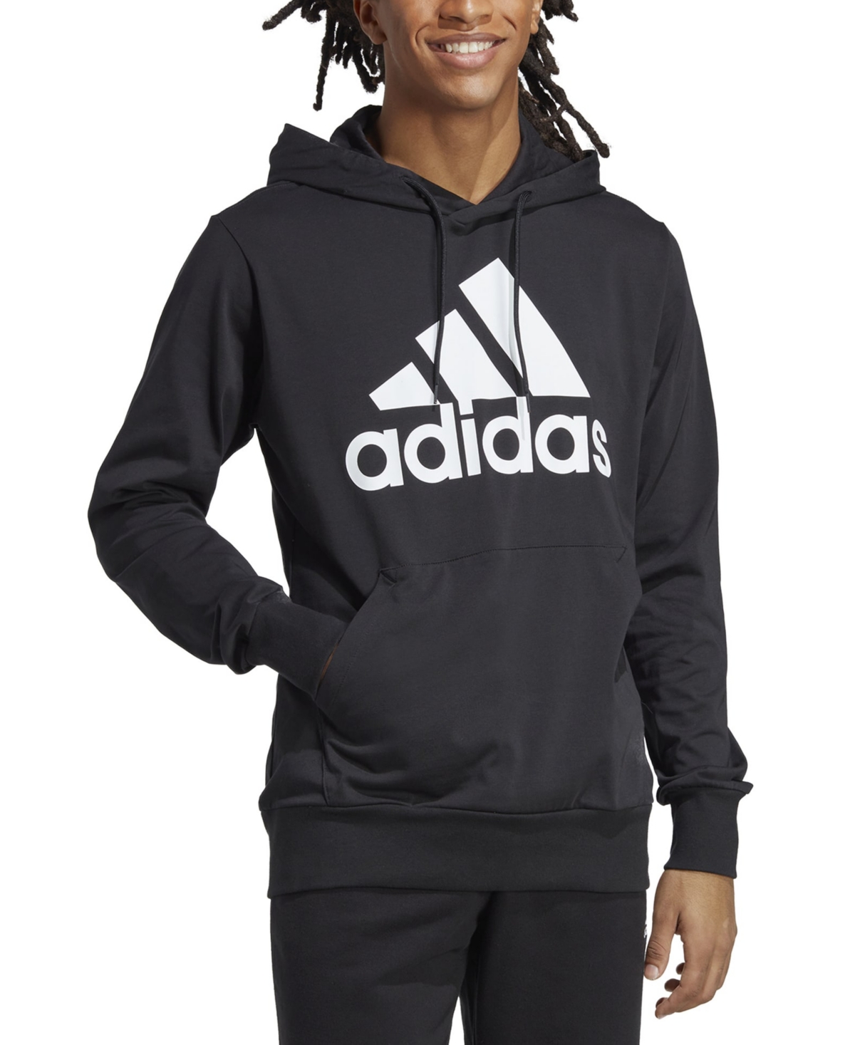 Shop Adidas Originals Men's Essentials Performance Jersey Logo Hoodie In Black,wht