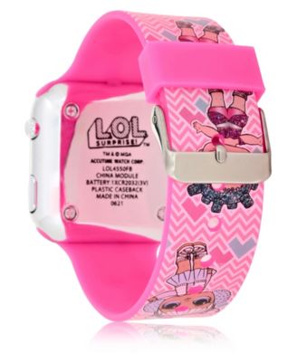 Children's Laugh out Loud Light Emitting Diode Pink Silicone Strap Watch 32mm