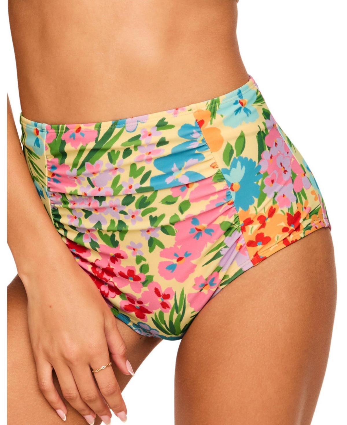 Adore Me Women's Shelby Swimwear High-waist Bikini Bottom In Floral Orange