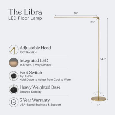 Libra Modern Minimalist LED Floor Lamp with Adjustable Color Temperature (54.5")